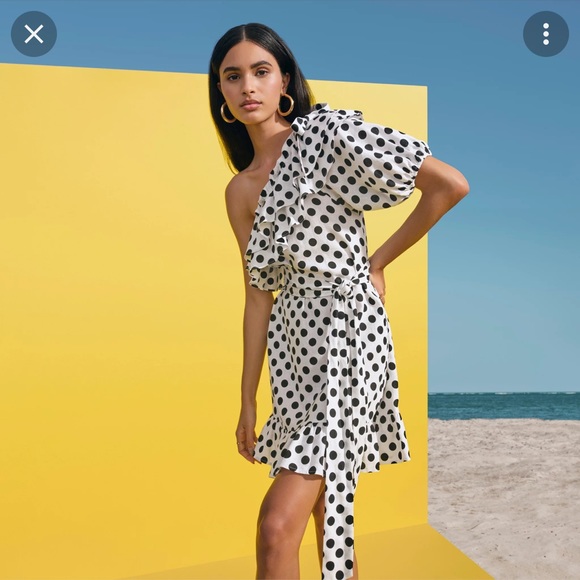 LISA MARIE FERNANDEZ for Target  Polka Dot One Shoulder Dress SMALL NWT - Picture 2 of 3